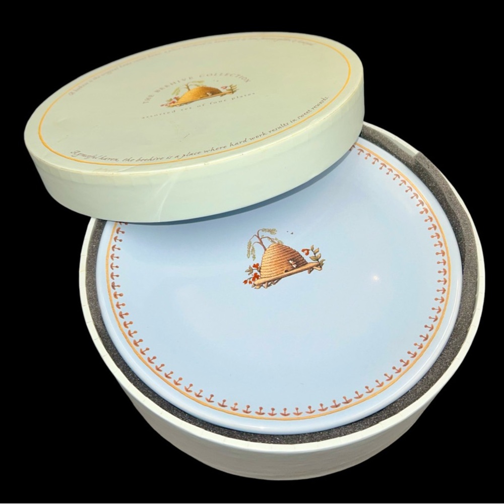 America Retold Beehive Collection Light Blue Appetizer Salad Dessert Plates Set